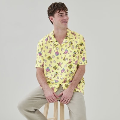 Chemise en gaze Bob l’éponge pour hommes - Jaune Pâle