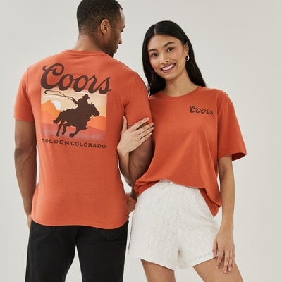 T-shirt imprimé Coors pour adultes - Jaune Foncé