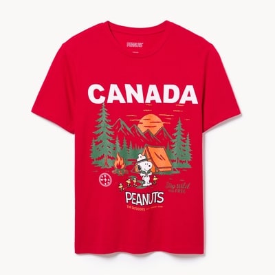 T-shirt Snoopy Canada de Peanuts pour adultes - Rouge