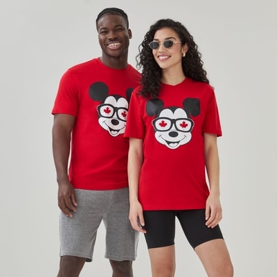 Adult Disney Mickey Mouse Canada T-Shirt - Red