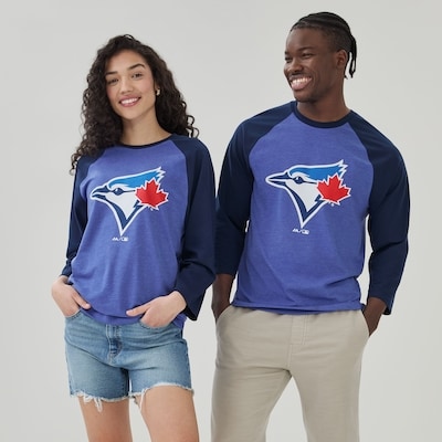Adult Toronto Blue Jays Long Sleeve Top - Blue Mix