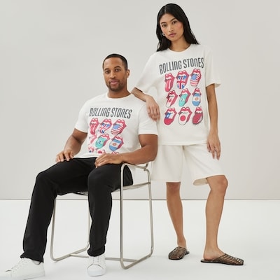 T-shirt imprimé The Rolling Stones pour adultes - Blanc Cassé