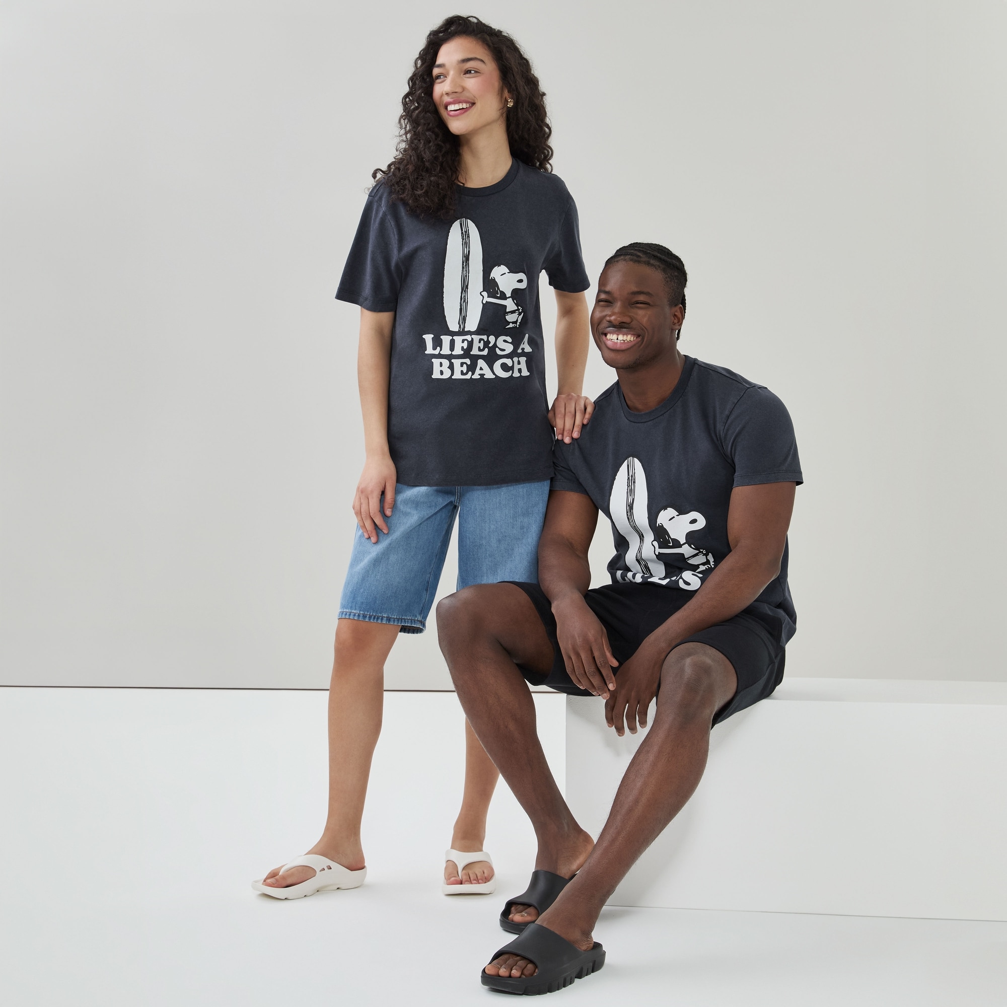 Adult Peanuts Snoopy T-Shirt in Navy Mix from Joe Fresh