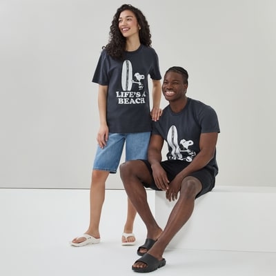 Adult Peanuts Snoopy T-Shirt - Navy Mix