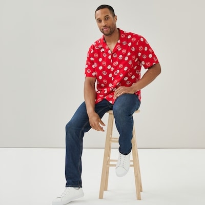 Adult Coca-Cola Button-Up Shirt - Red