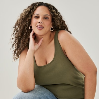 Women+ Organic Cotton Tank - Olive