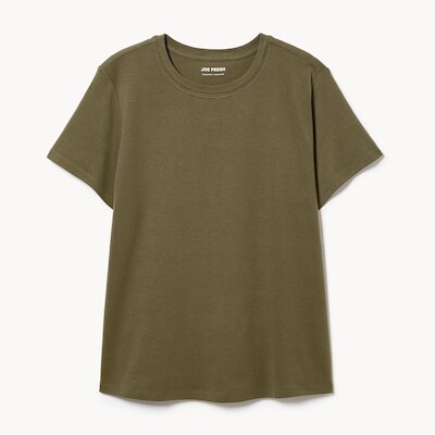T-shirt ras du cou en coton biologique Femmes+ - Olive