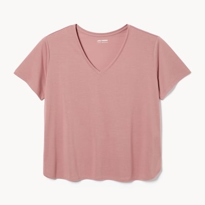 Women+ Relaxed V-Neck T-Shirt - Light Brown