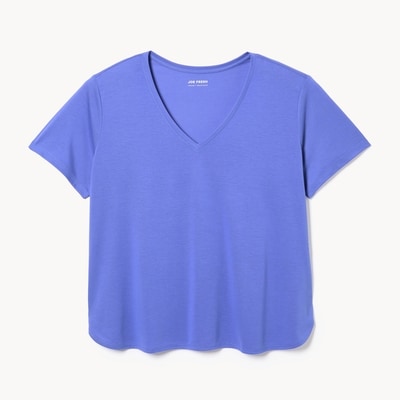 T-shirt décontracté à col en V Femmes+ - Bleu Vif