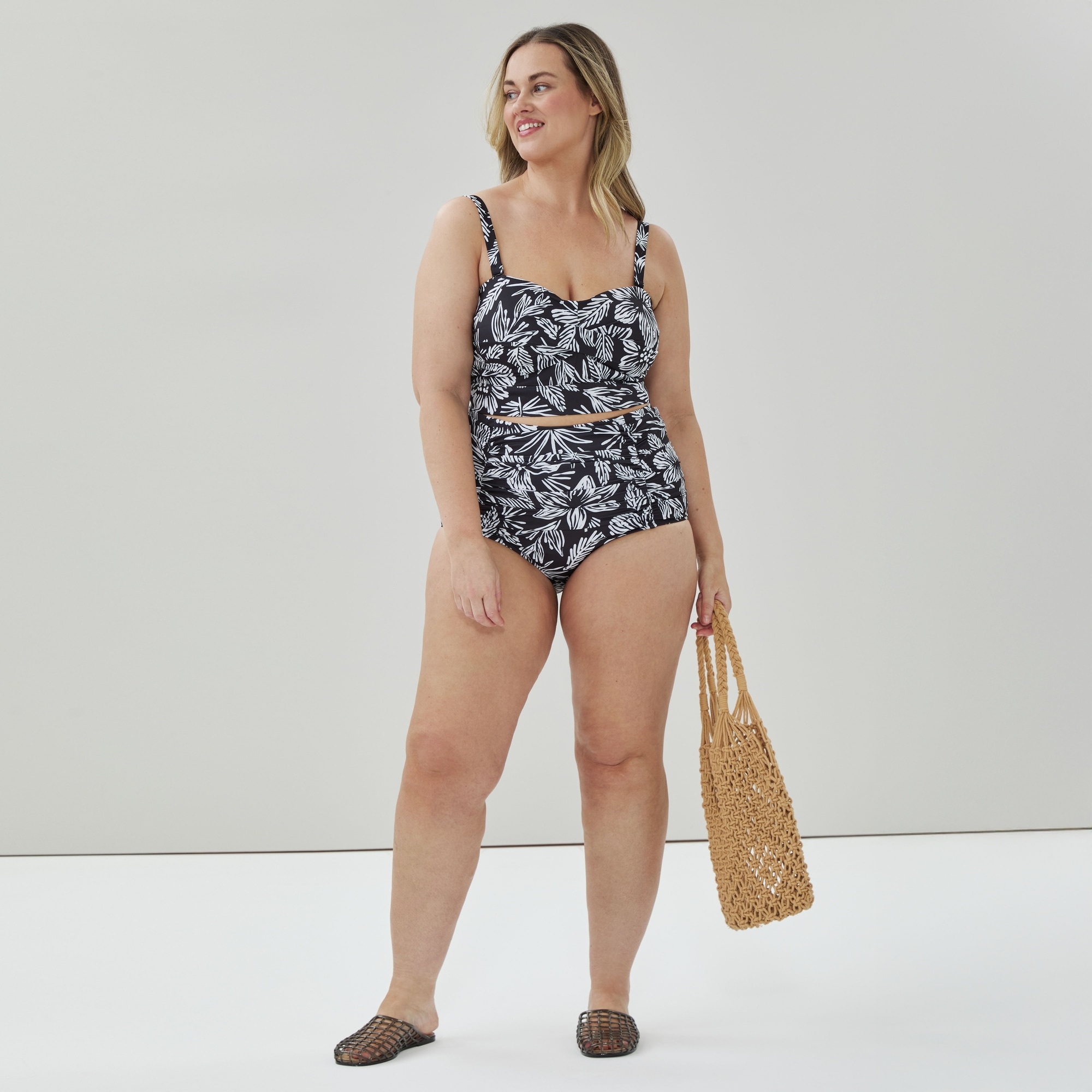 Women+ Printed Ruched Bikini Bottom