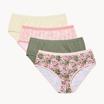 Ens. de 4 culottes en coton biologique Femmes+ - Corail