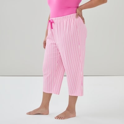 Pantalon de nuit court imprimé Femmes+ - Rose Pâle