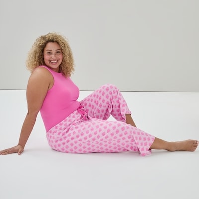 Pantalon de nuit court imprimé Femmes+ - Rose