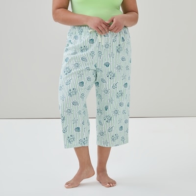 Pantalon de nuit court imprimé Femmes+ - Vert pâle