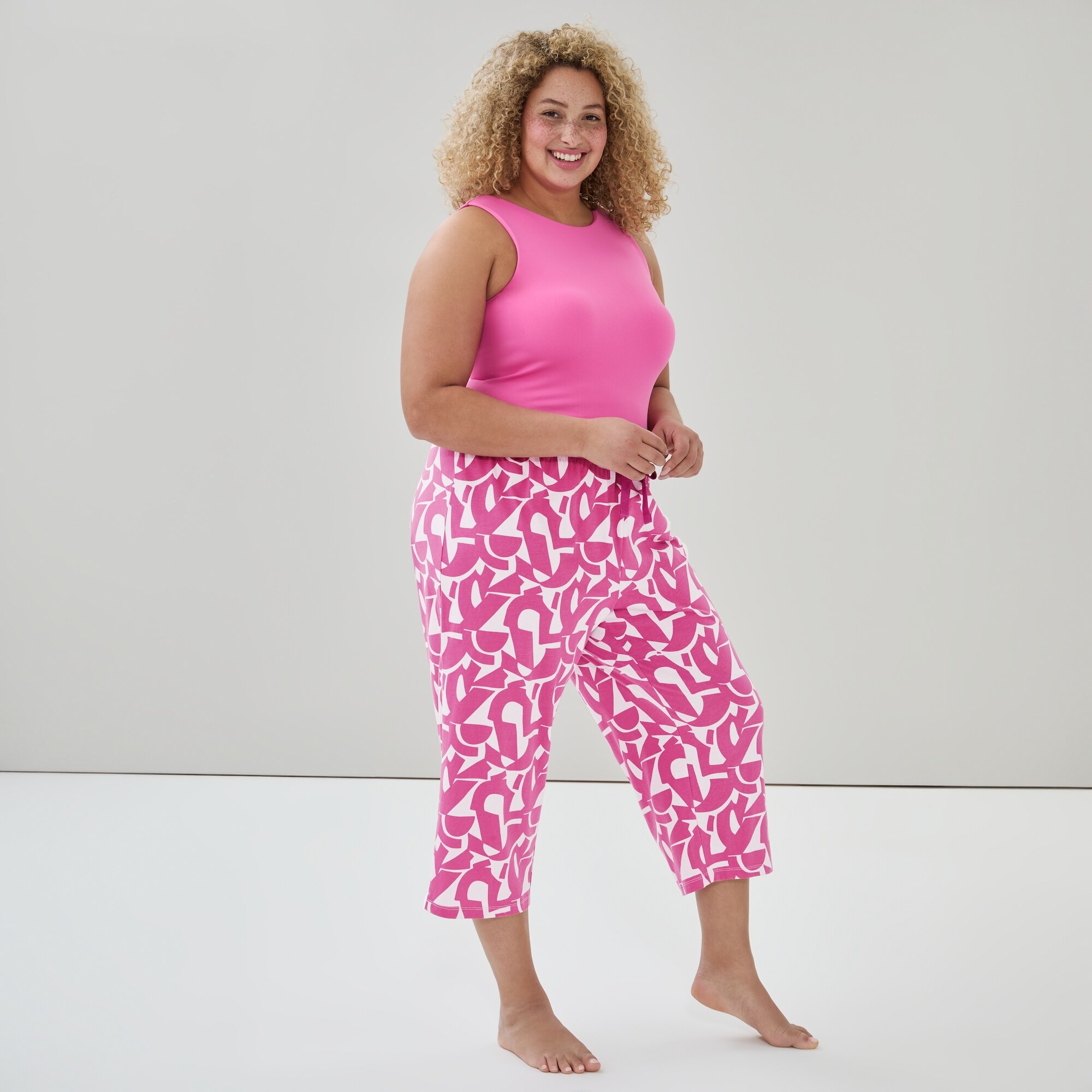 Pantalon de nuit court imprimé Femmes+