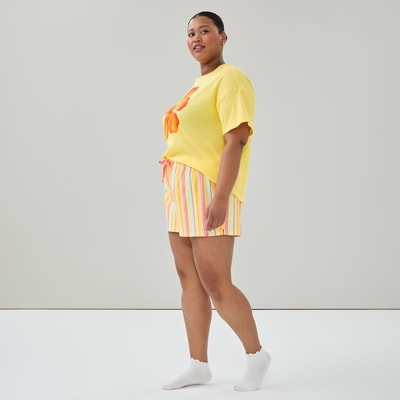 Short de nuit imprimé Femmes+ - Jaune Pâle