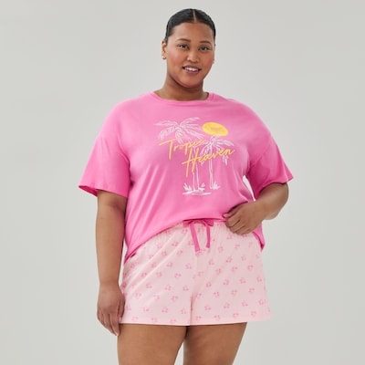 Short de nuit imprimé Femmes+ - Rose Pâle