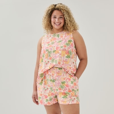 Short de nuit imprimé Femmes+ - Rose Pâle