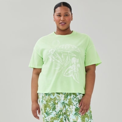 Women+ Graphic Sleep T-Shirt - Pastel Green