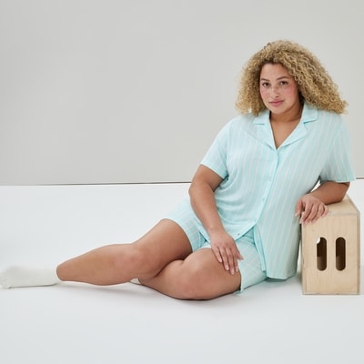 Women+ Printed 2-Piece Sleep Set - Light Blue