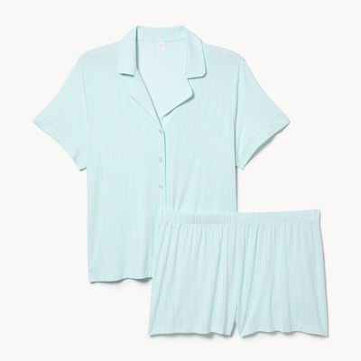 Women+ Printed 2-Piece Sleep Set - Light Blue