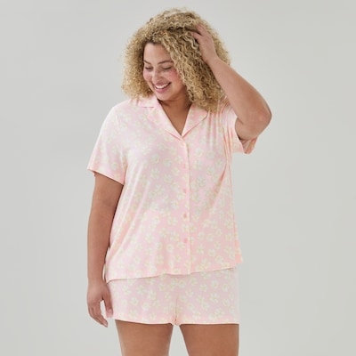 Pyjama 2 pièces imprimé Femmes+ - Rose