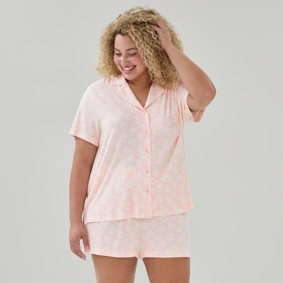 Pyjama 2 pièces imprimé Femmes+ - Rose