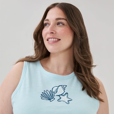 Cami de nuit imprimée Femmes+ - Bleu pâle