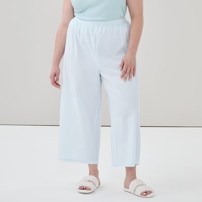 Women+ Seersucker Cropped Sleep Pant - Blue