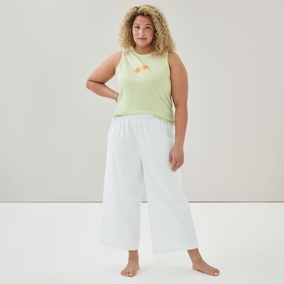 Pantalon court de nuit en tissu gaufré Femmes+ - Vert