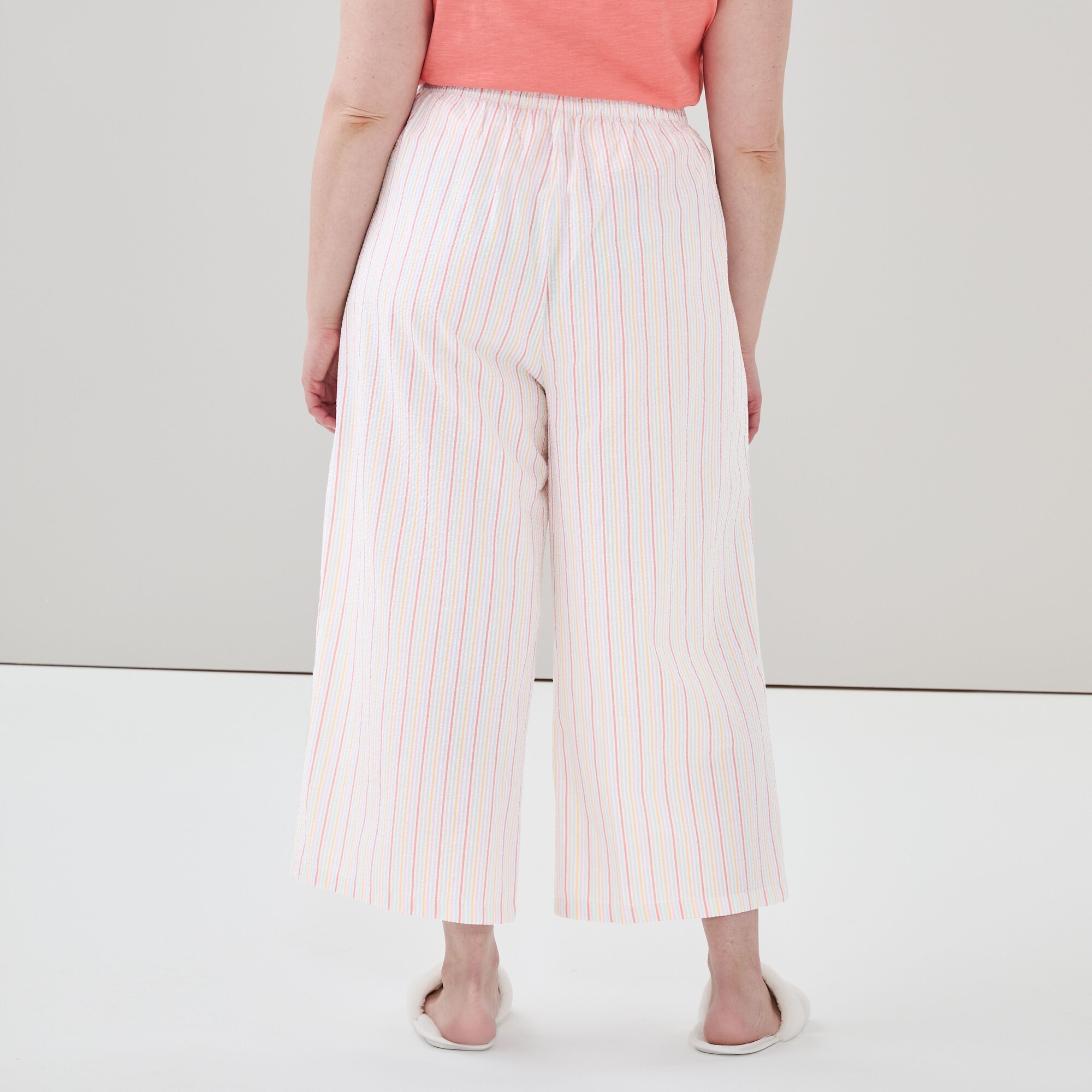 Pantalon court de nuit en tissu gaufré Femmes+