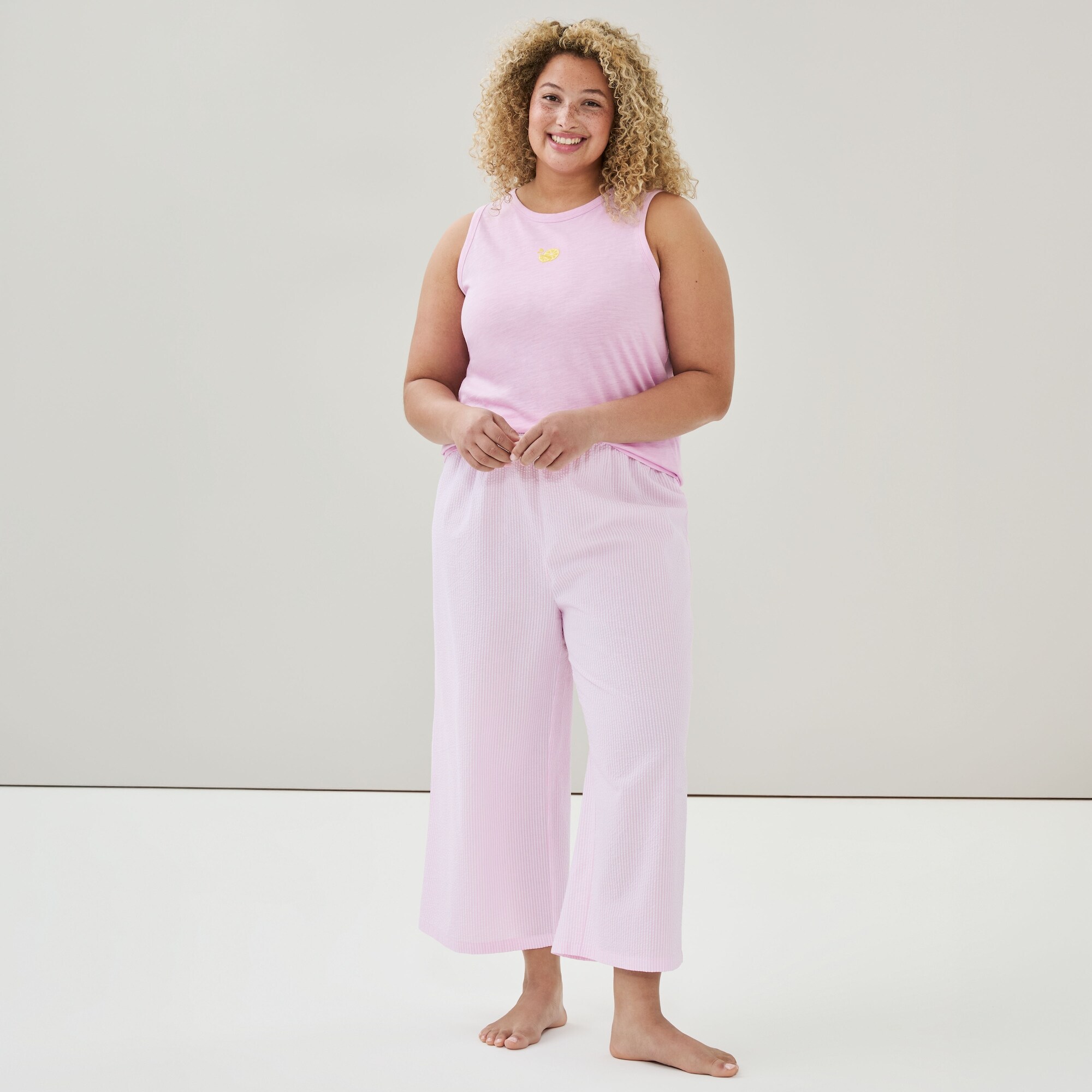 Women+ Seersucker Cropped Sleep Pant