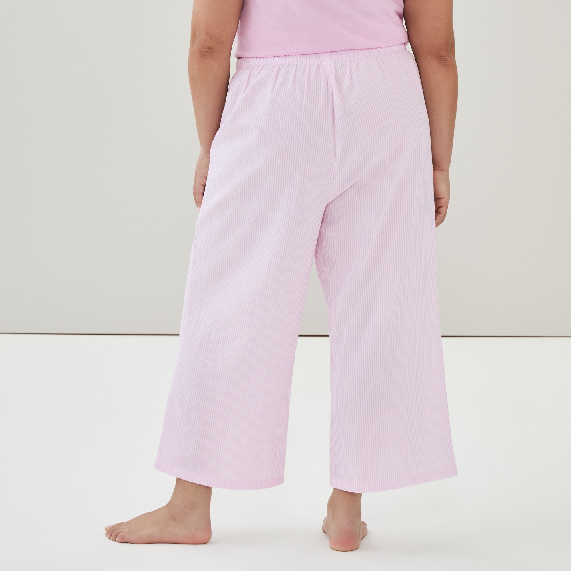 Women+ Seersucker Cropped Sleep Pant