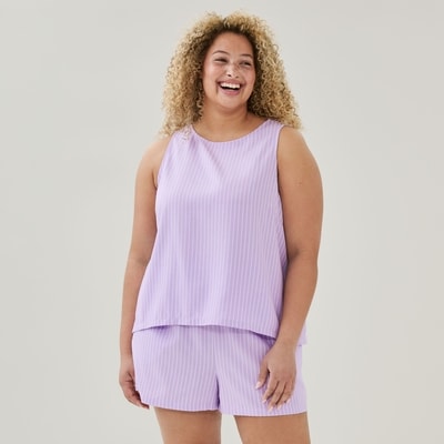Women+ Striped Sleep Tank - Lavender