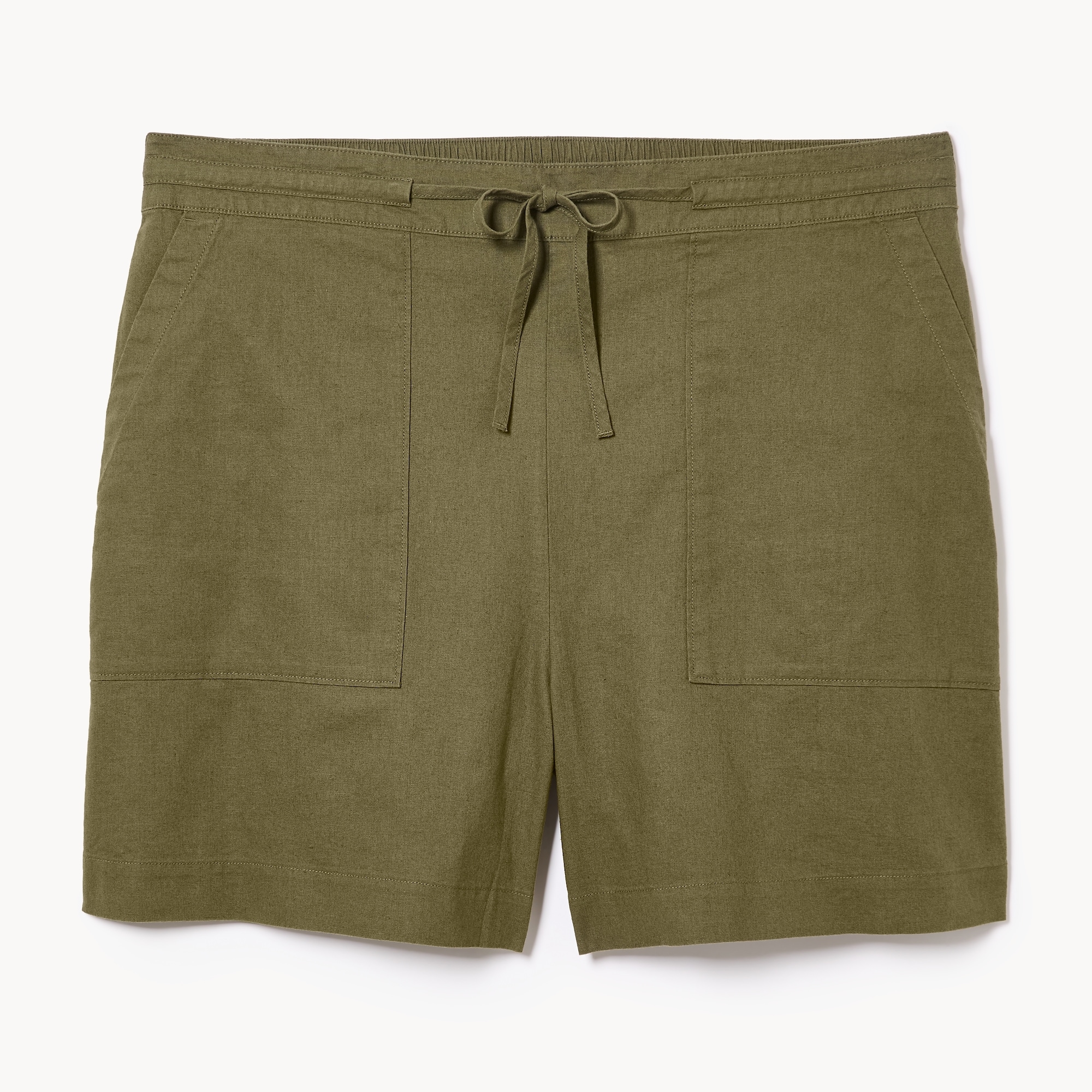 Women+ Linen Cotton Utility Short in Olive from Joe Fresh