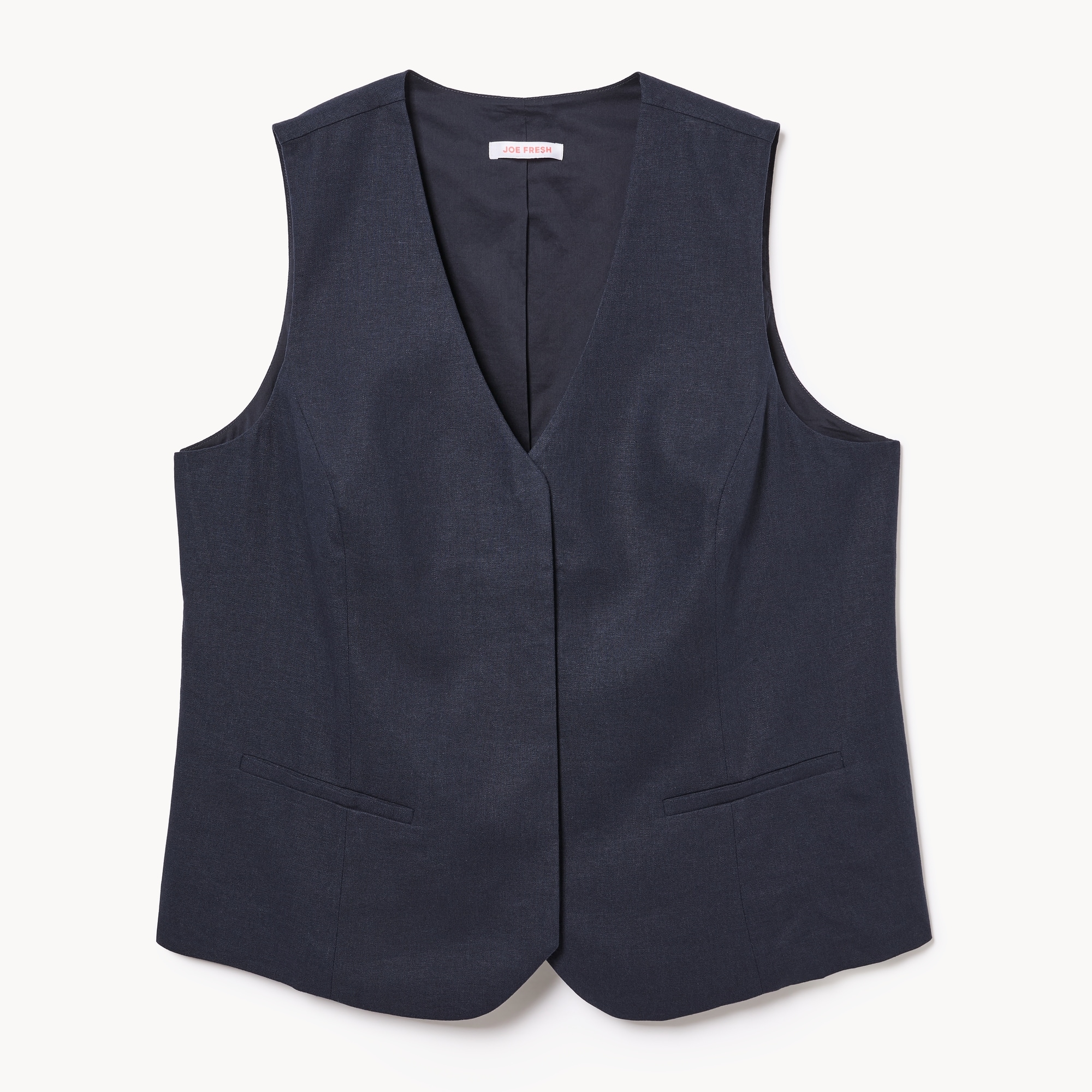 KUME Linen Boat-neck Vest ネイビー Sサイズ Linen Blend Vest in Dark Navy from Joe Fresh
