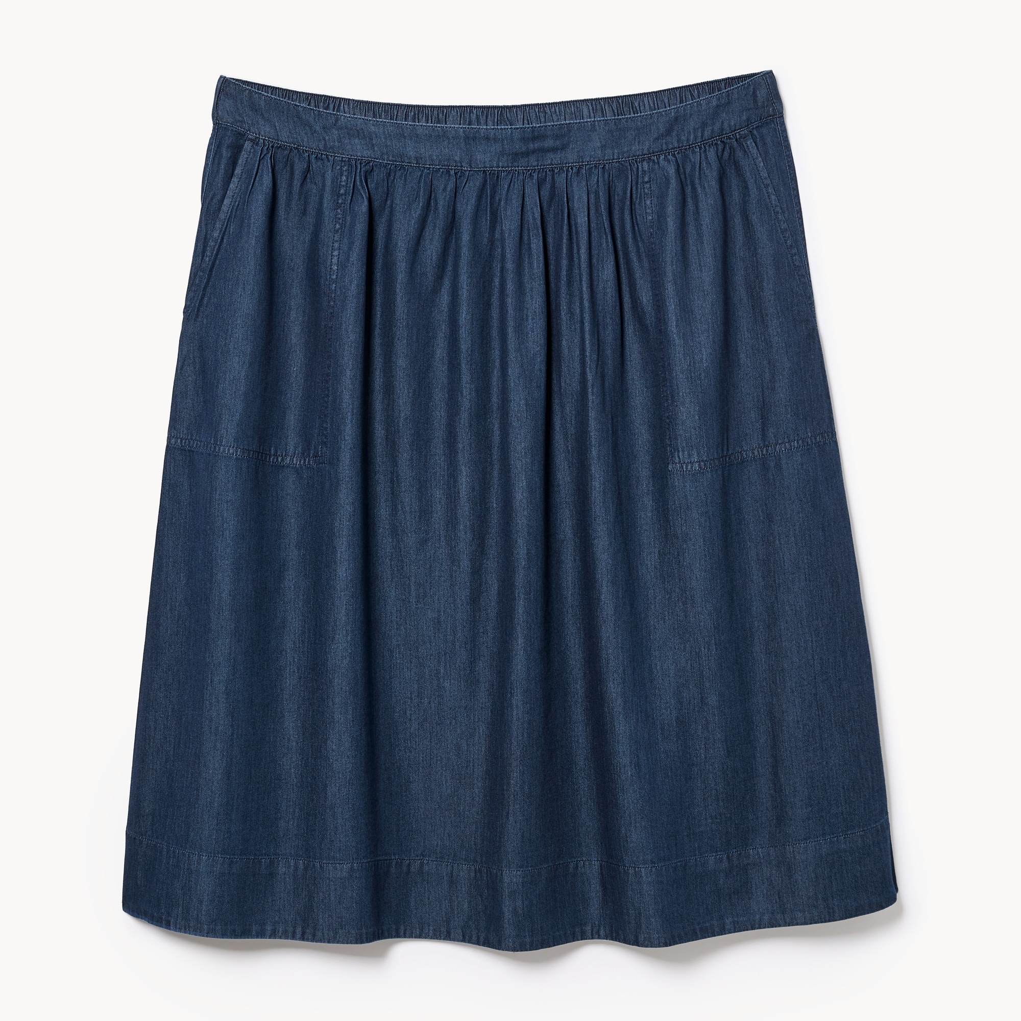 Jupe midi en chambray délavé foncé Femmes+ in Laver Foncé from Joe