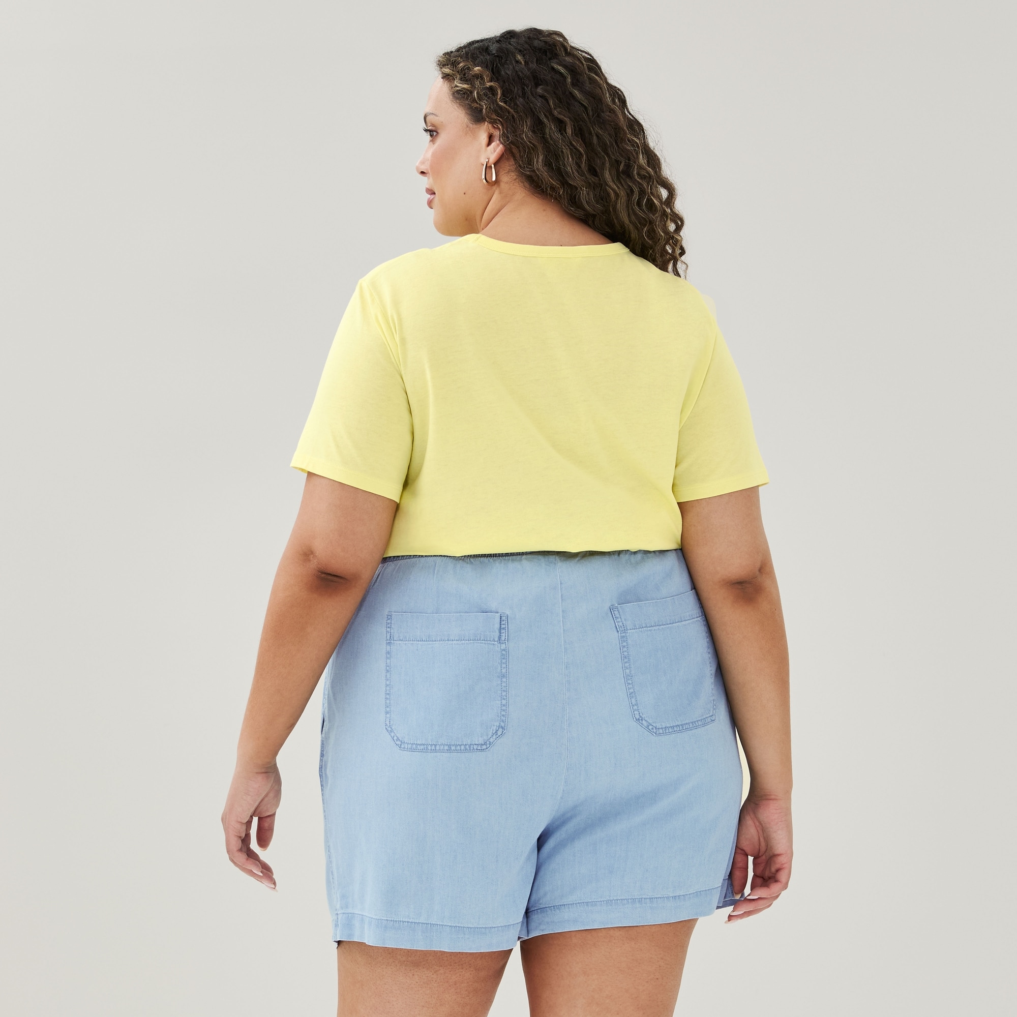 Chambray Light Wash Pull-On Short in Light Wash from Joe Fresh