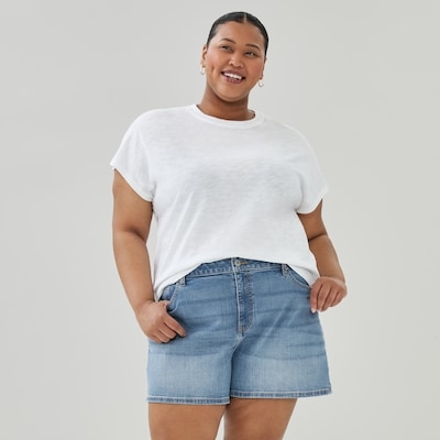 Women+ Medium Wash High Rise Short - Medium Wash