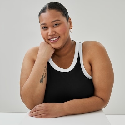 Women+ Ribbed Racerback Tank - JF Black