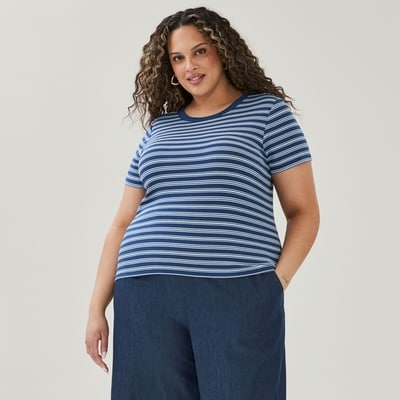 Joe Fresh Women+ Ribbed Striped T-Shirt 1 ea, $19.00/1ea