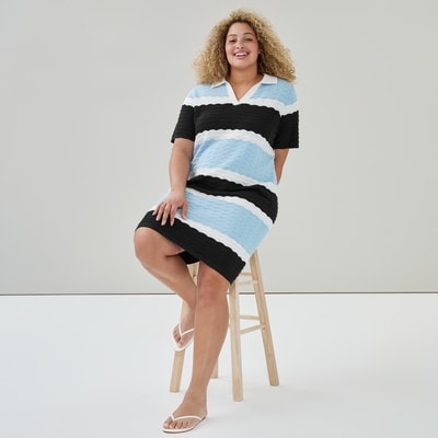 Women+ Crochet Dress - Light Blue