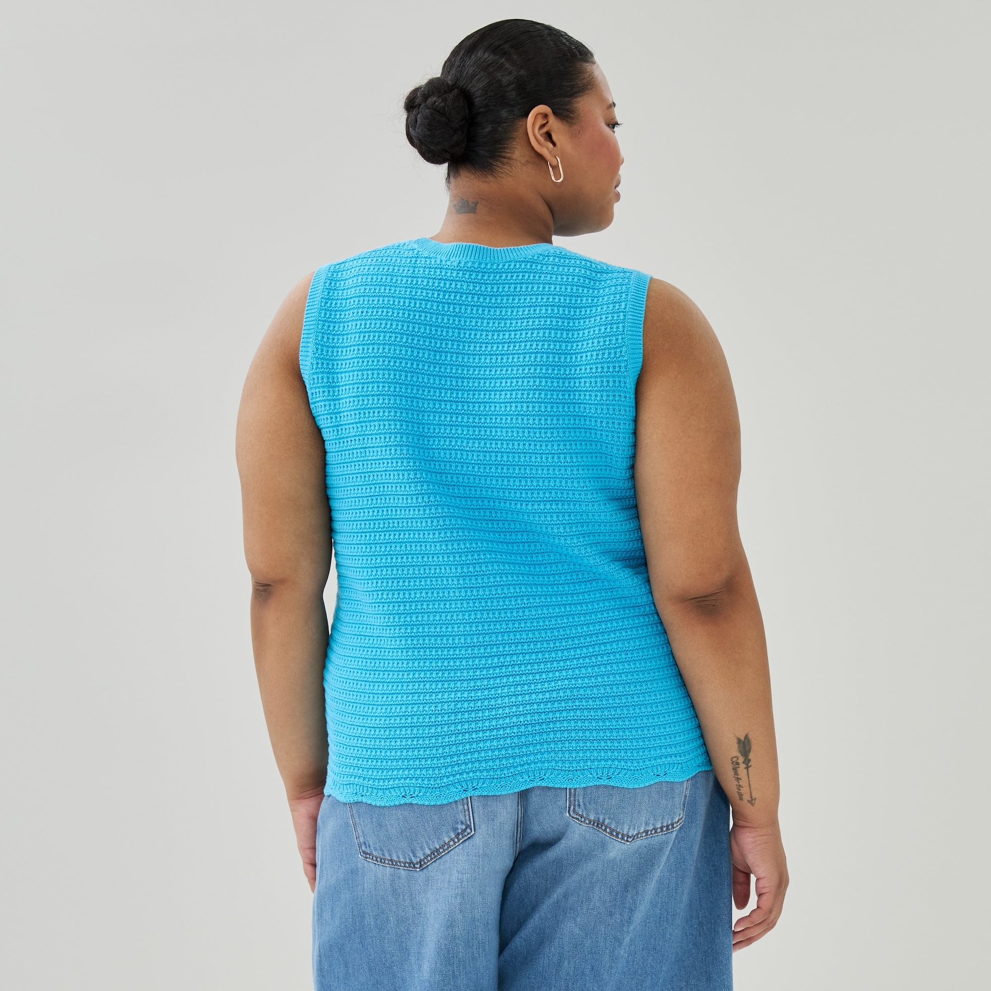 Women+ Novelty Crochet Tank in Bright Blue from Joe Fresh