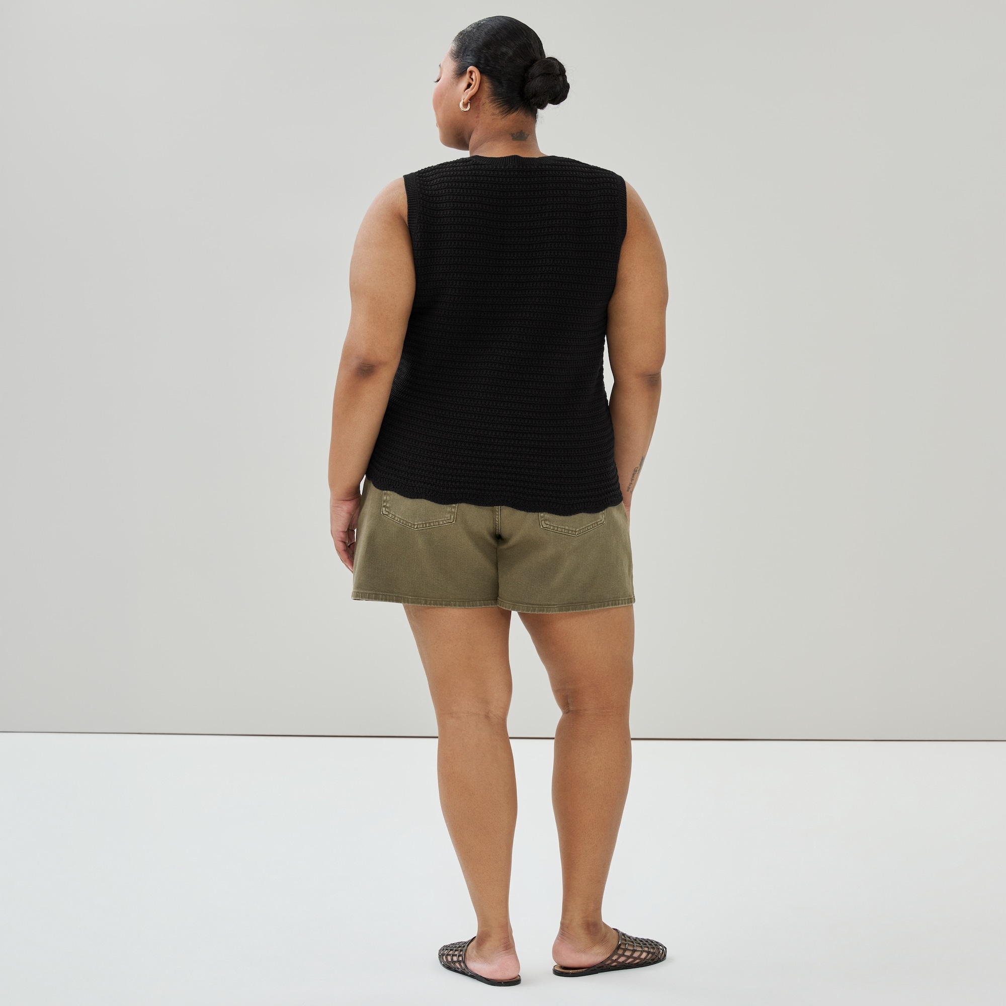 Novelty Crochet Tank in JF Black from Joe Fresh