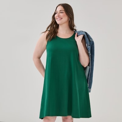 Women+ Knit Tank Dress - Dark Green