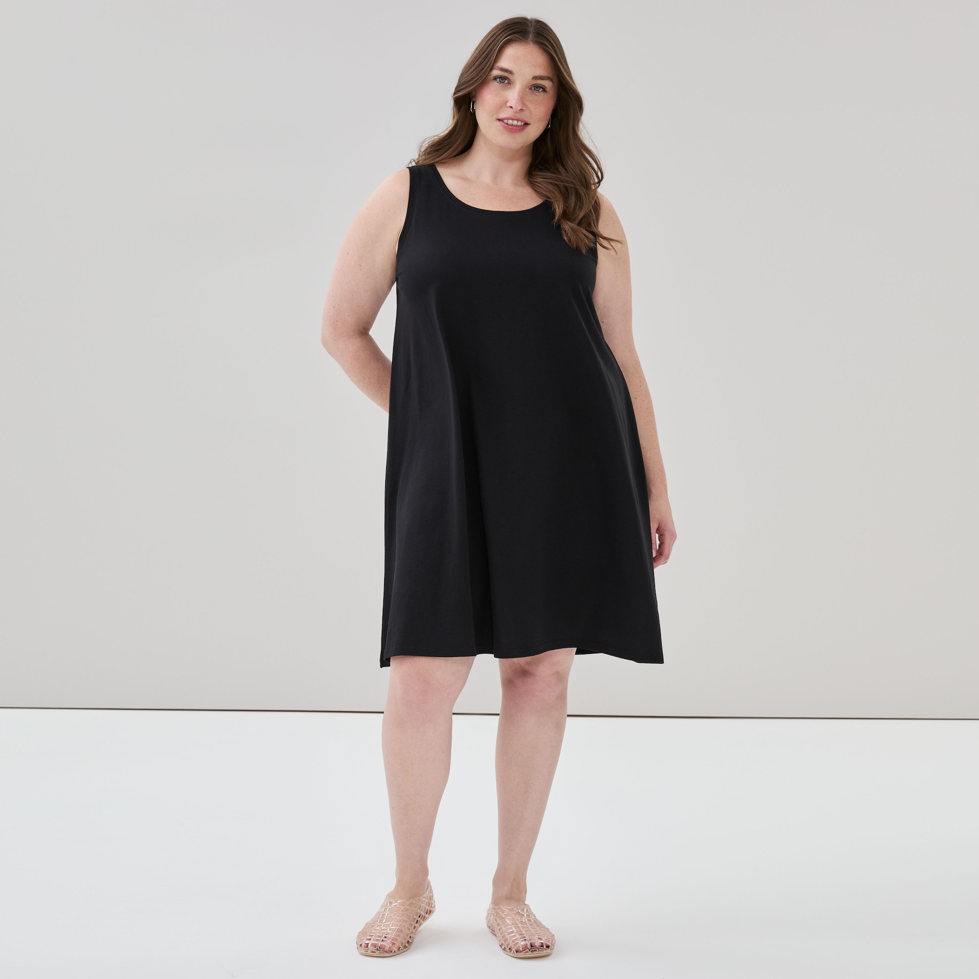 black jersey knit tank dress Short Tank Dress Black