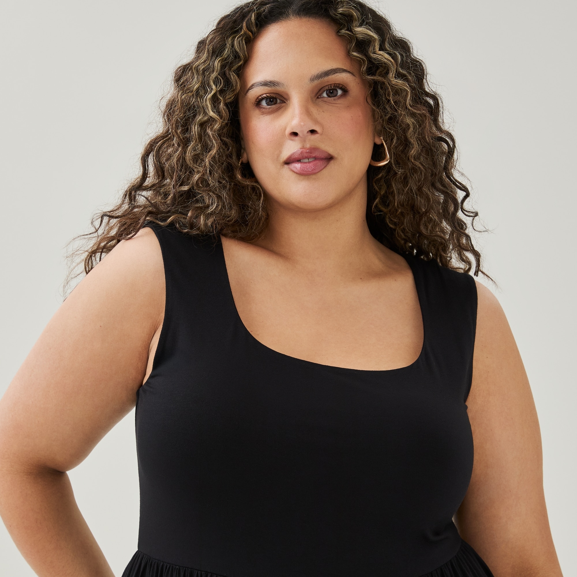 Women+ Tank Dress in JF Black from Joe Fresh