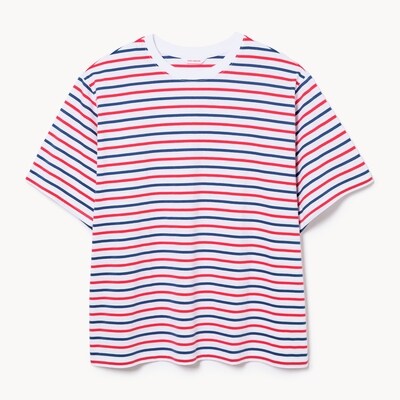 T-shirt ample à rayures Femmes+ - Blanc pur