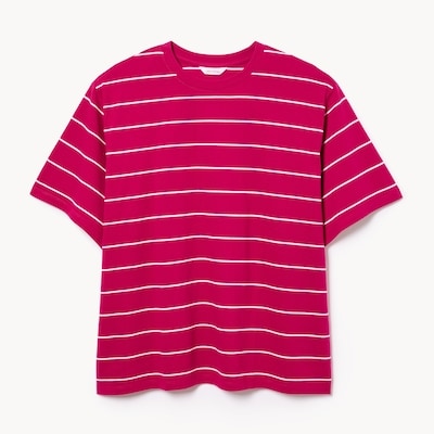 T-shirt ample à rayures Femmes+ - Rose Foncé