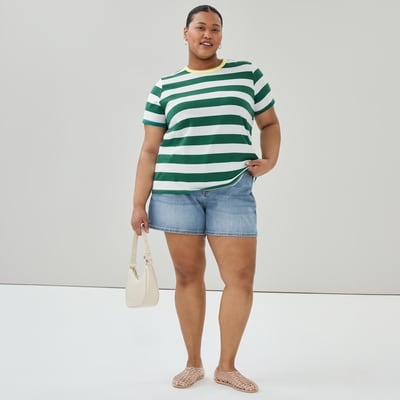 Women+ Striped Crewneck T-Shirt - Green